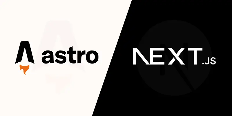 Logos de Next.js y Astro enfrentados