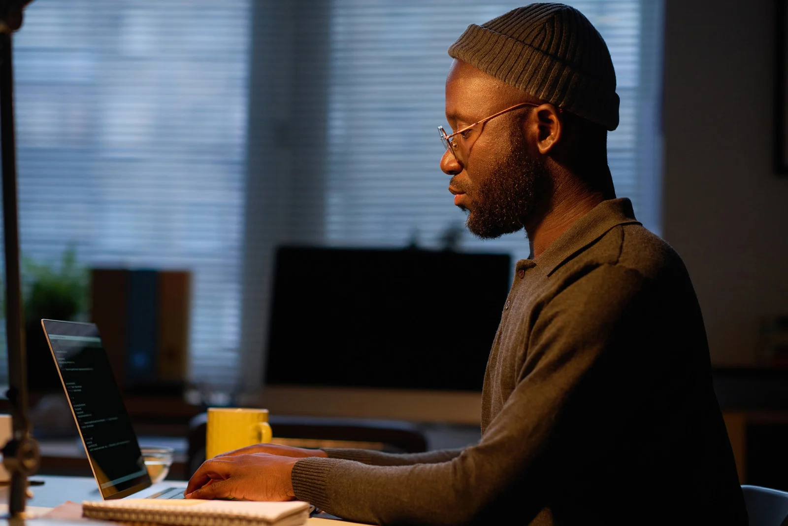 Profesional trabajando con un portátil